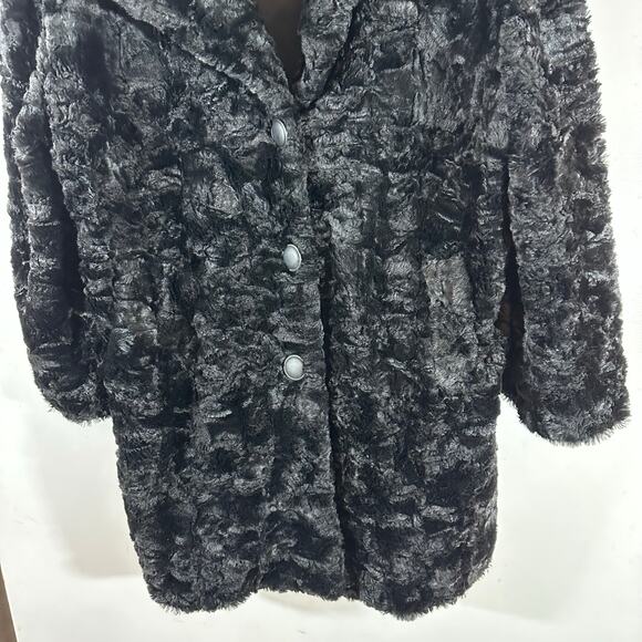 VINTAGE EXPRESS 90's Y2K faux fur bell sleeve oversized coat Womans Large - Picture 3 of 11